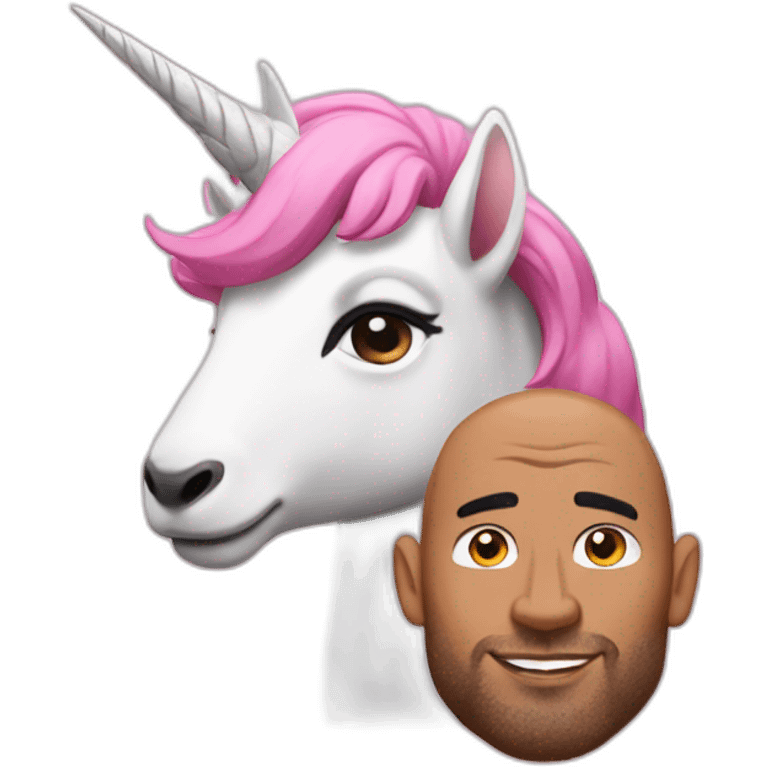 The rock on a pink goat and unicorn emoji