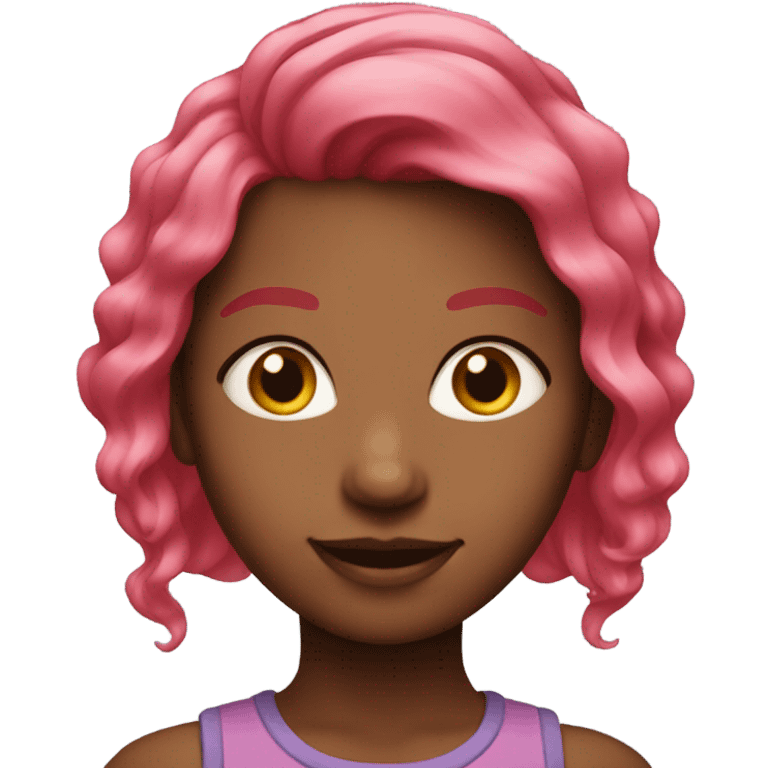 Girl with red and pink hair  emoji