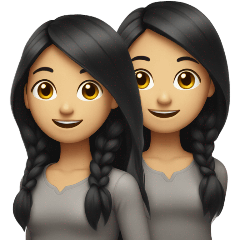 smiling girl with black hair emoji