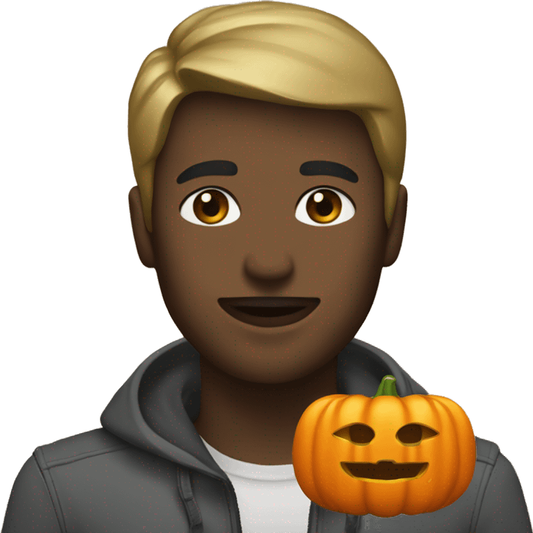 Combine male face with pumpkin  emoji