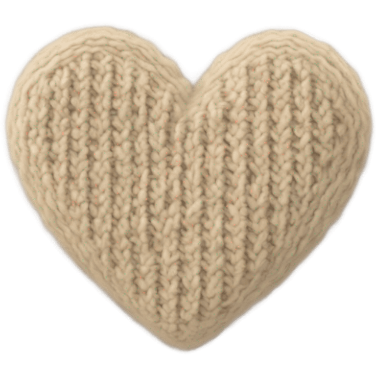 Knitted beige heart emoji