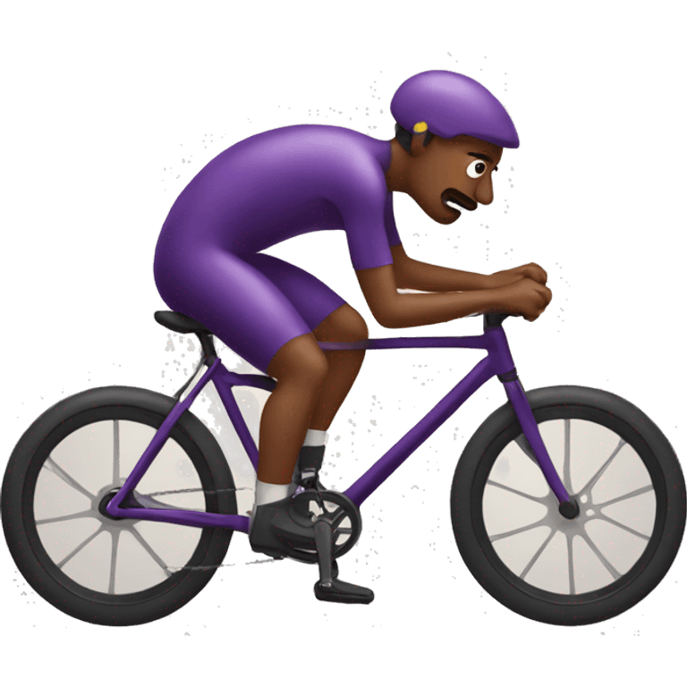 Cycling on a eggplant emoji