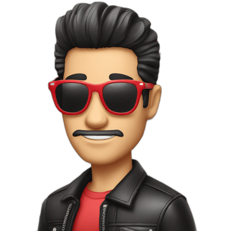 Greaser With Stubble and Watermelon Sunglasses emoji