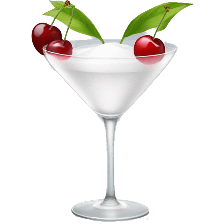 white cocktail with cherry emoji