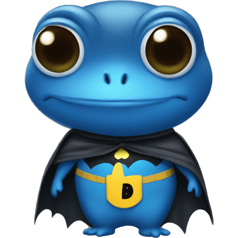 blue frog dressed as batman emoji