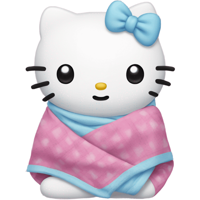 Hello kitty in blanket  emoji