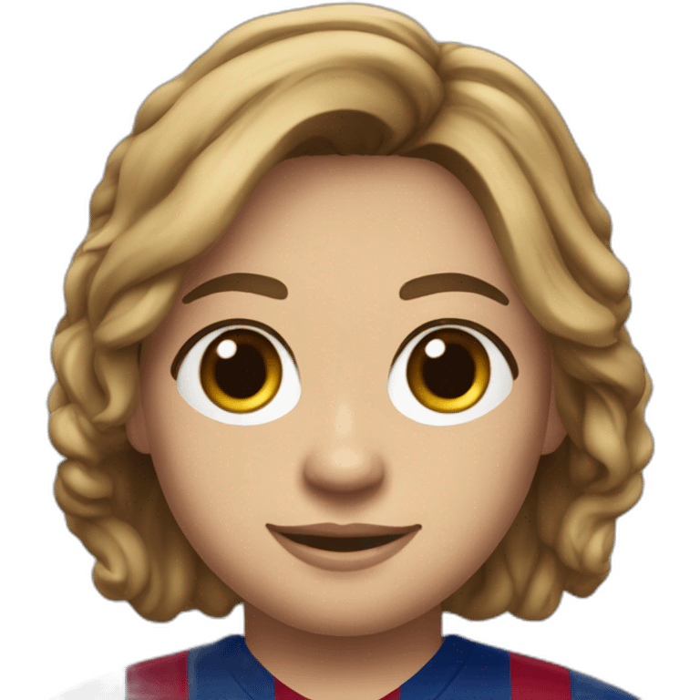 janifer lawrence wearing fc Barcelona uniform emoji