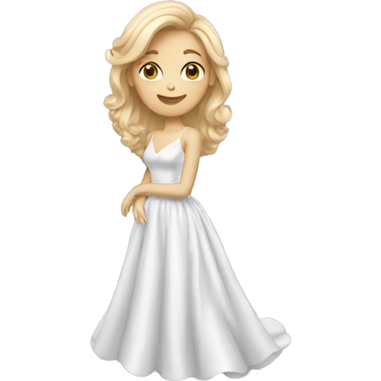 white mom in prom dress emoji