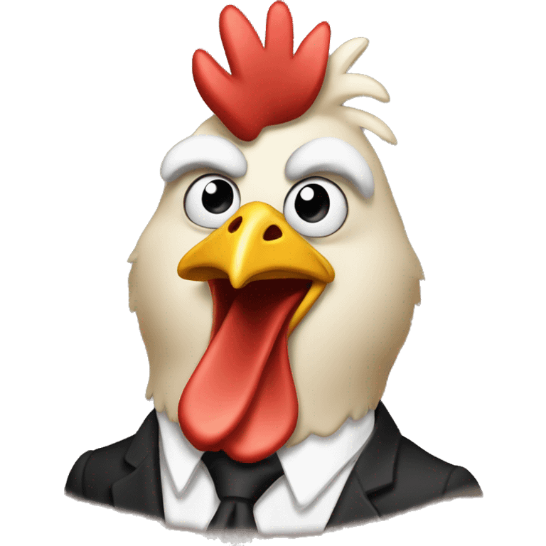 A chicken whose dapper af funny emoji