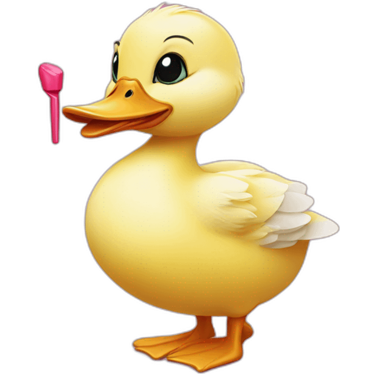 duckling holding lipstick emoji