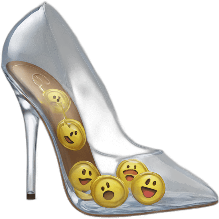 Ripple-XRP-Currency clear-vinyl heels-pumps emoji