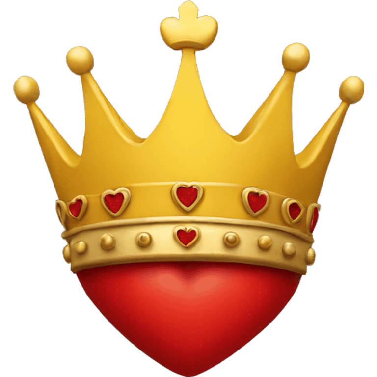 Red heart with yellow crown at the corner emoji