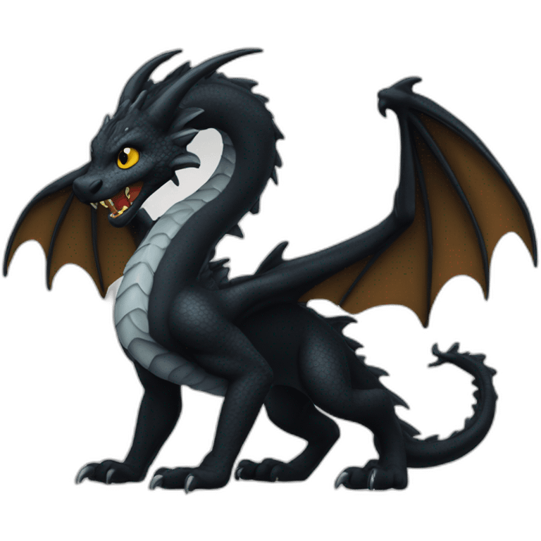 Dragon avec une panthère noire emoji