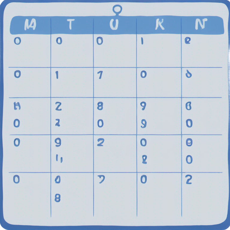 Blue weekly calendar emoji