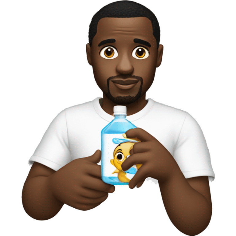 P DIDDY holding baby oil  emoji