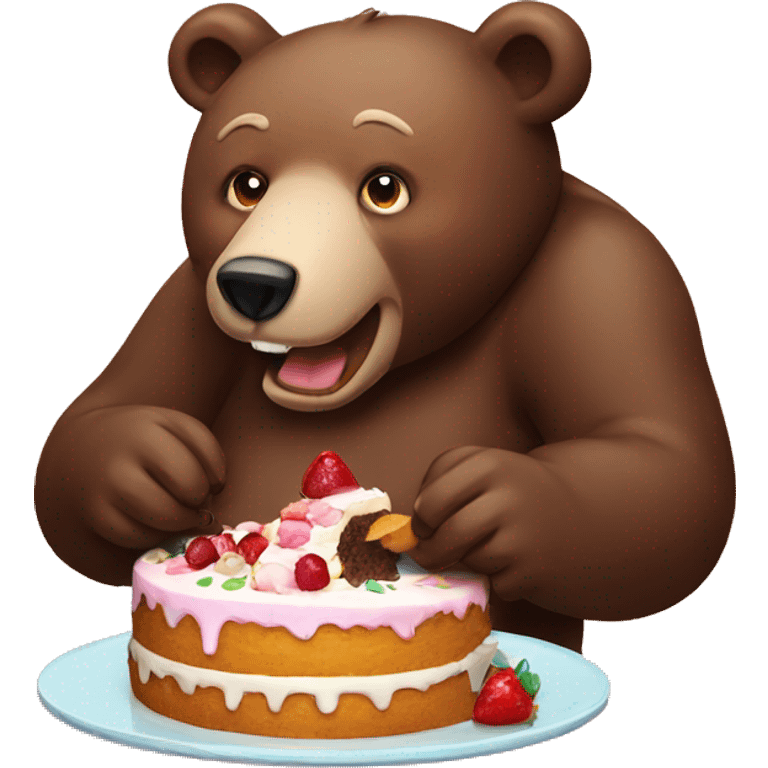 bear eating cake  emoji