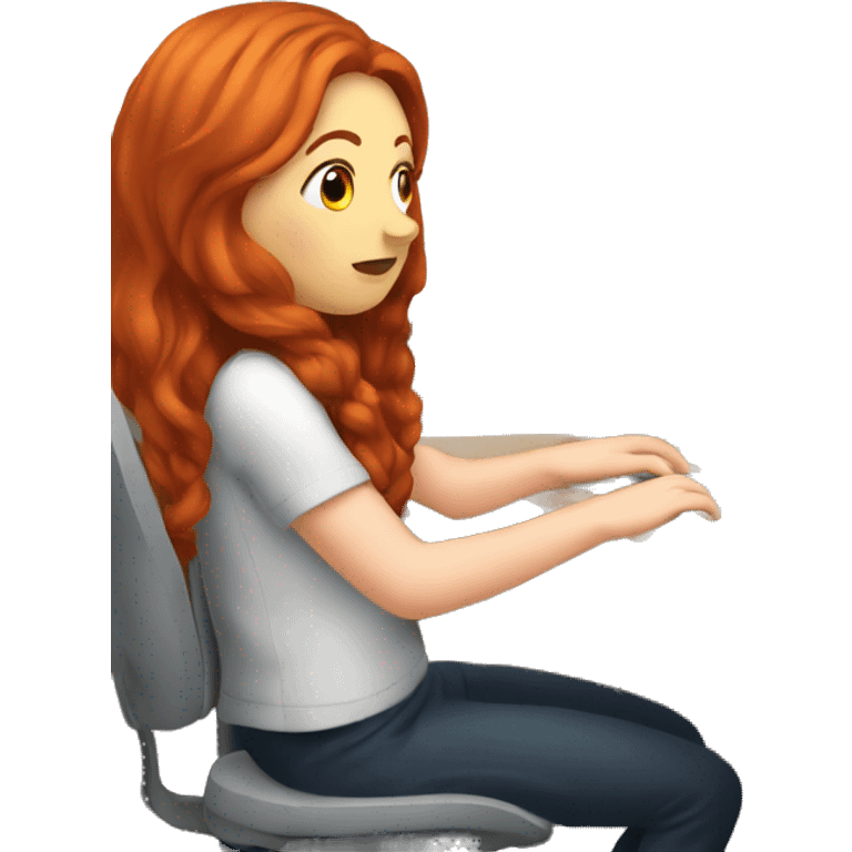 plump redhead girl at the computer emoji