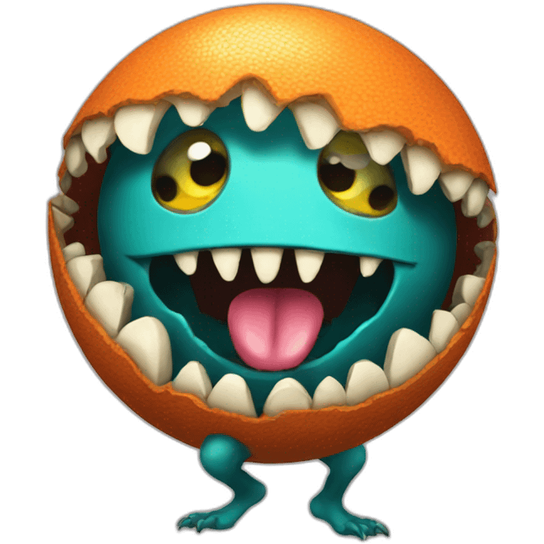 a ball eating monster emoji