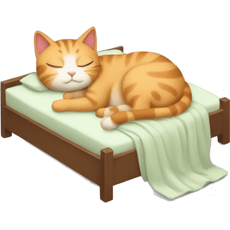 A cat sleeping in bed emoji