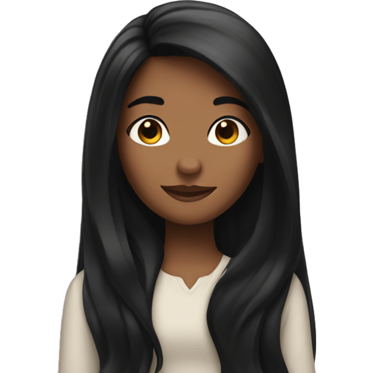 Girl with long black hair emoji