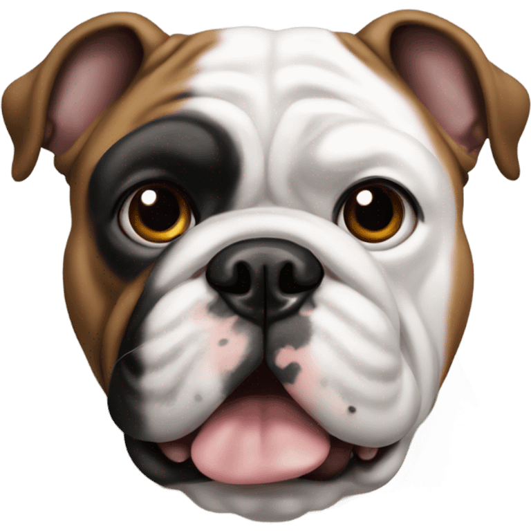 Bulldog francés negro con pecho blanco  emoji