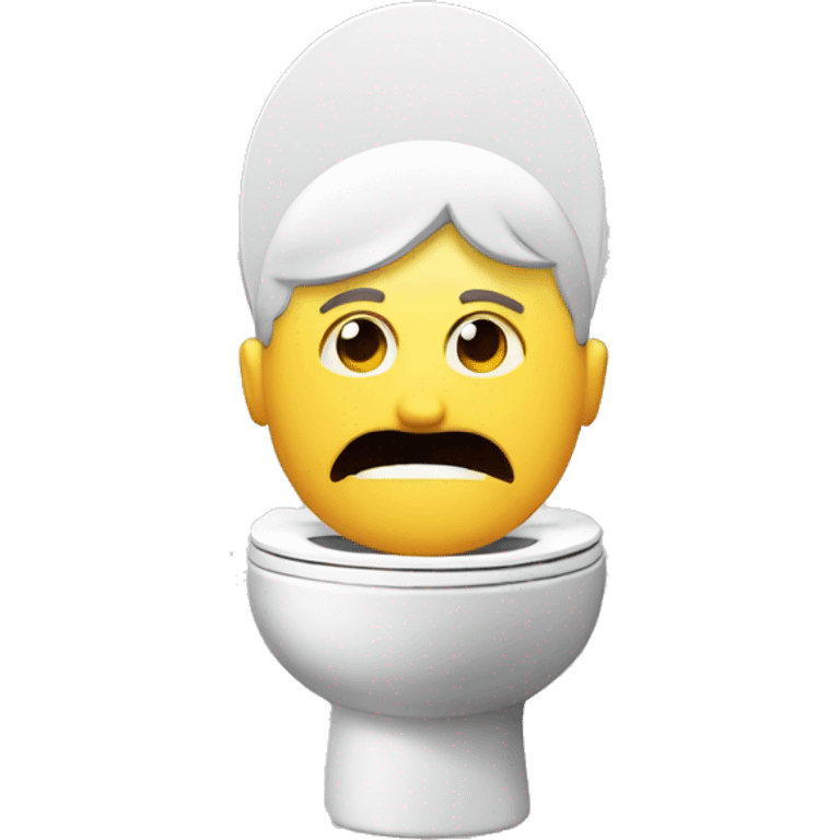 A toilet with a man sticking his head out  emoji