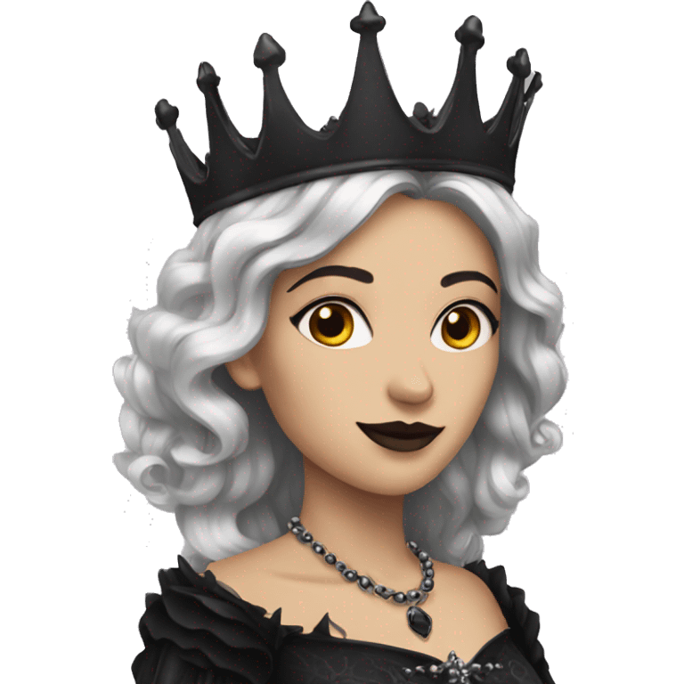 gothic queen with black crown emoji