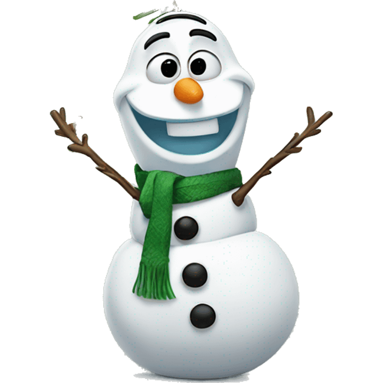 Olaf with Christmas tree emoji