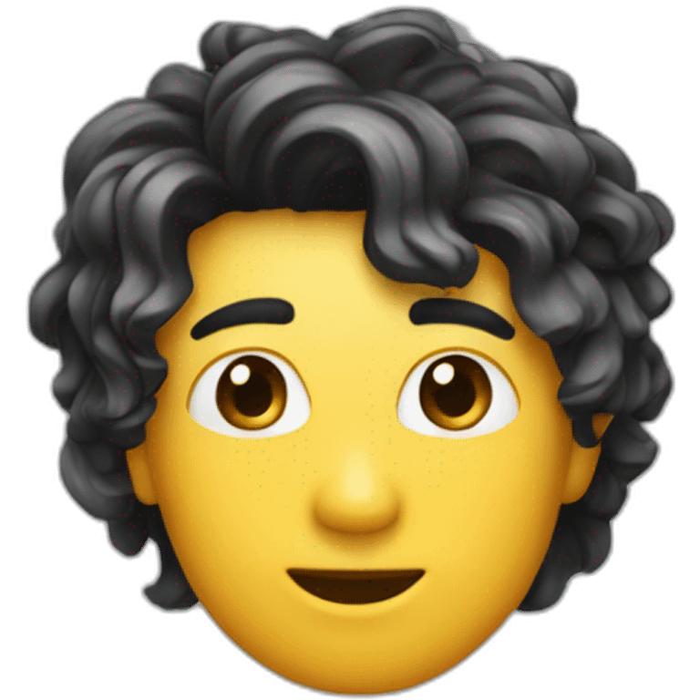 Finne noir et cheveux coutr emoji