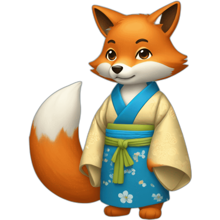 Fox-in-the-blue-kimono emoji