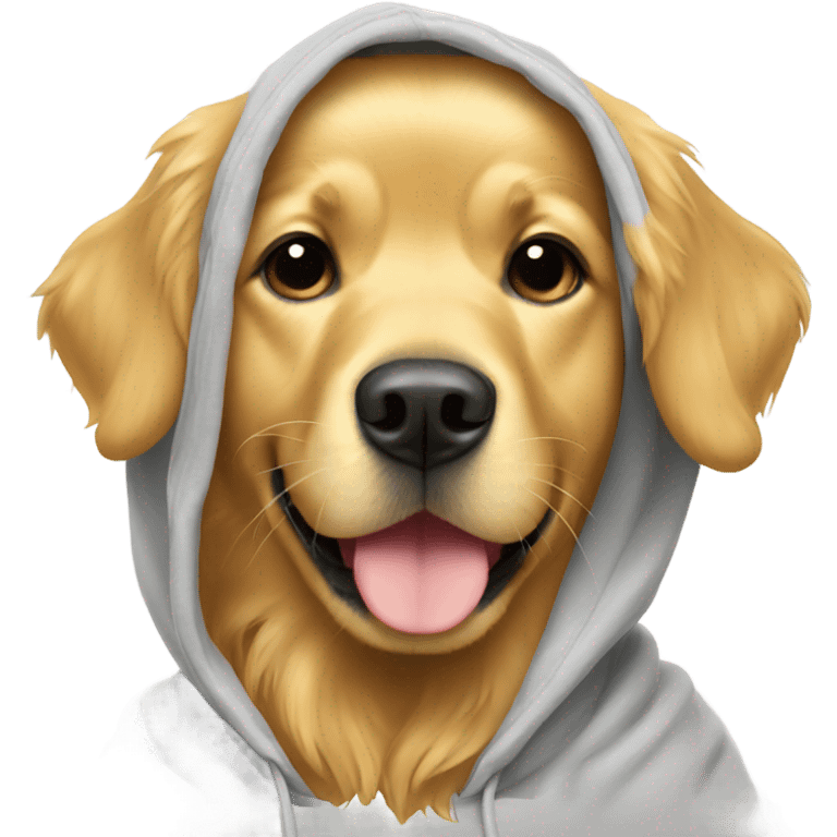 Golden retriever wearing hoodie  emoji