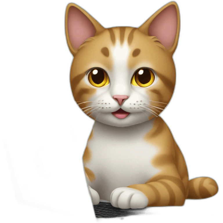 Cat working on a macbook emoji