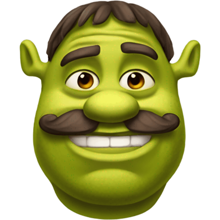 Shrek with mustache emoji