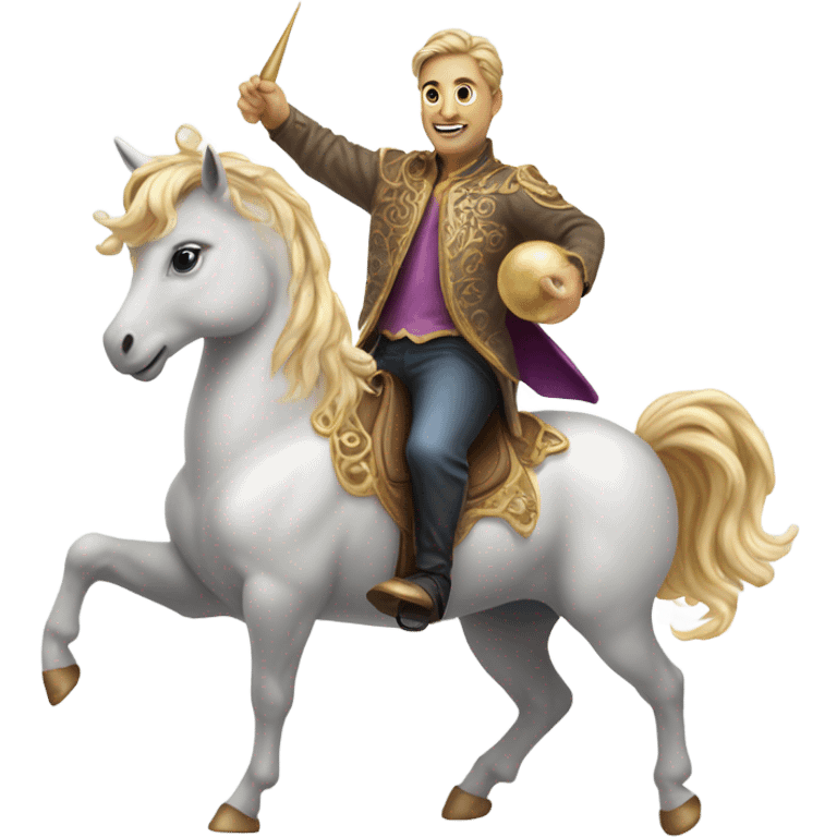 me riding a unicorn emoji