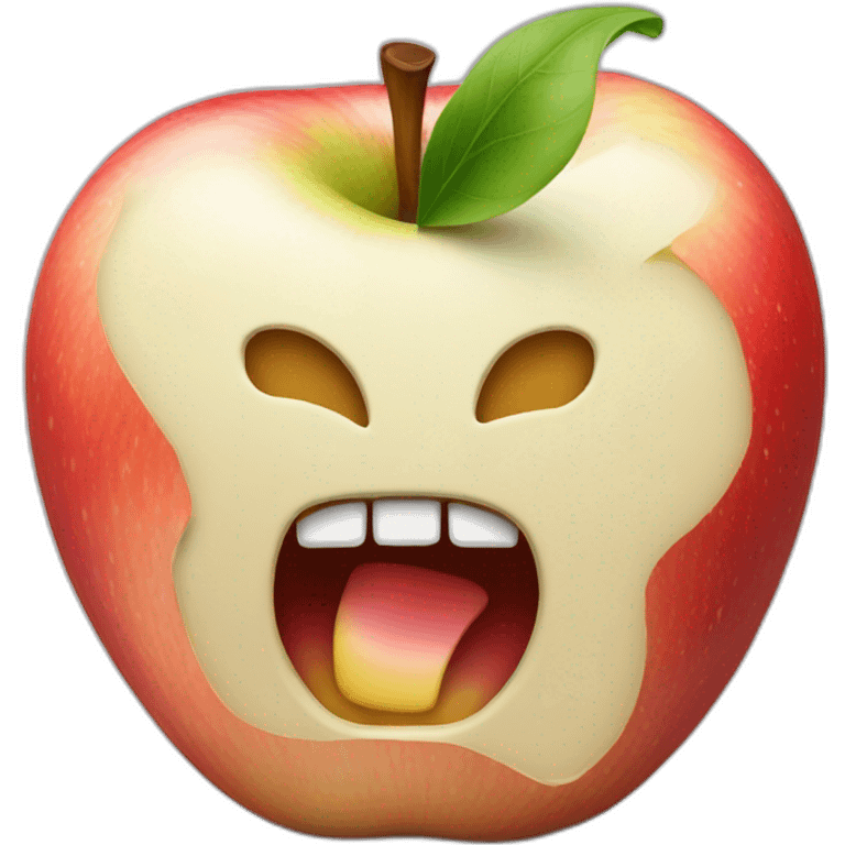 Apple computer with two bites emoji