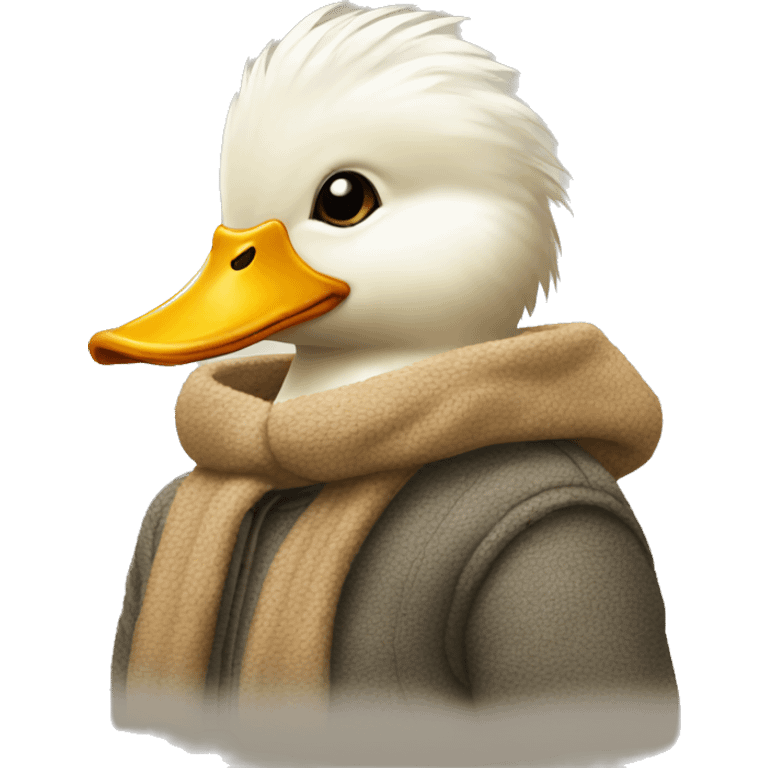 duck in warm clothes emoji