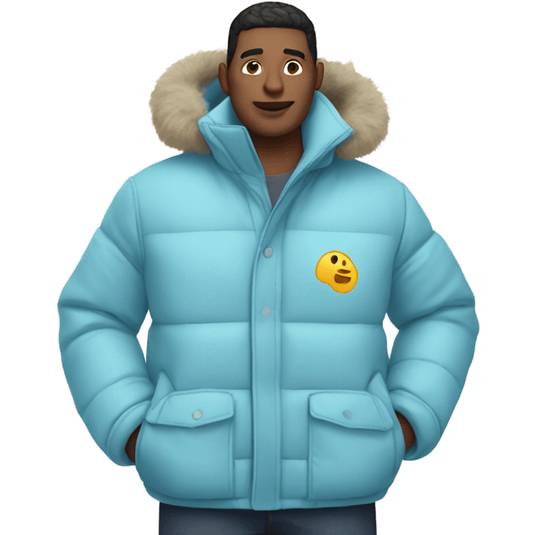 Light blue cozy puffy jacket  emoji