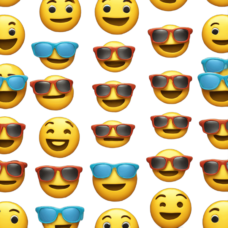 smile emoji with 3d glasses emoji