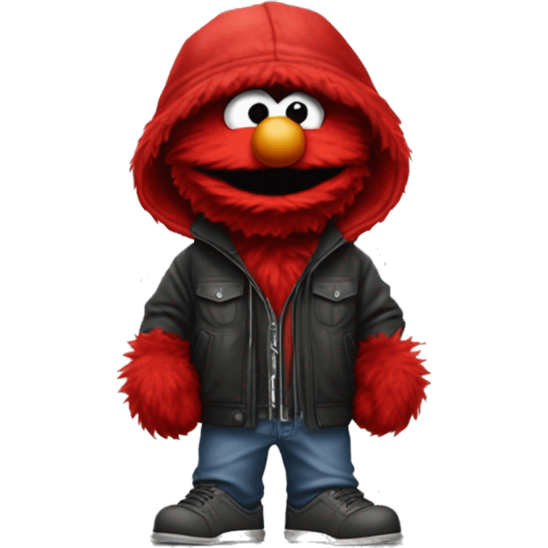 Thug-Life Gangster-style Hood-version of Elmo:
A small, red, furry monster with a high-pitched giggle and endless curiosity. Elmo loves to learn, laugh, and spread joy and fun. emoji