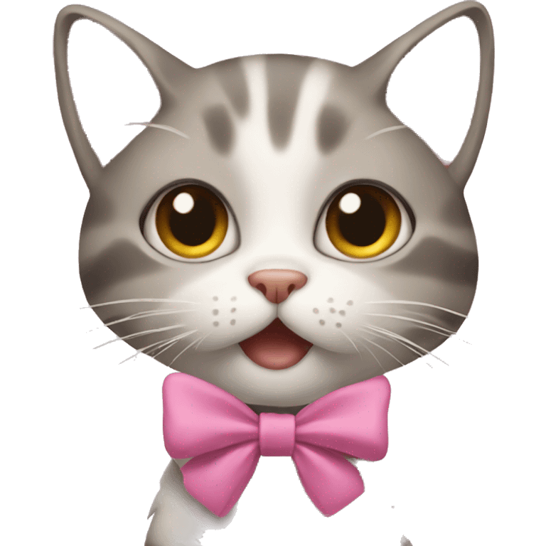 Cat with bows emoji