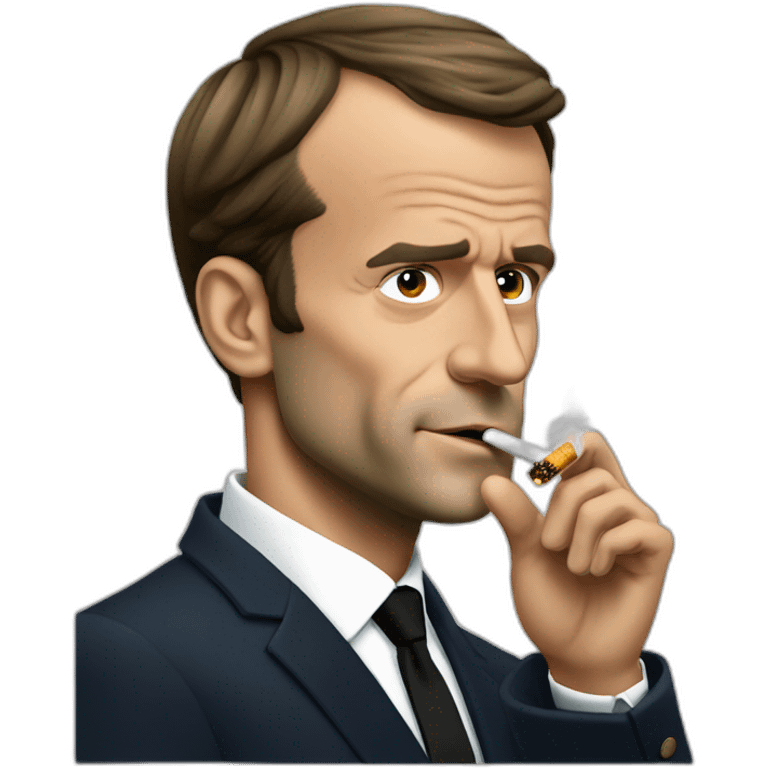 Emmanuel Macron smoking emoji