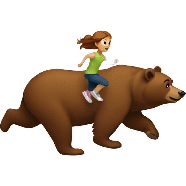 Anna running from a bear emoji