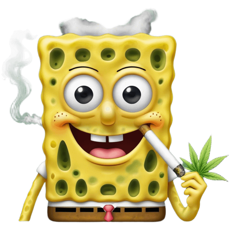 spongebob smoking weed emoji