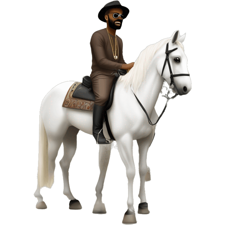 Fally Ipupa sur un cheval blanc  emoji