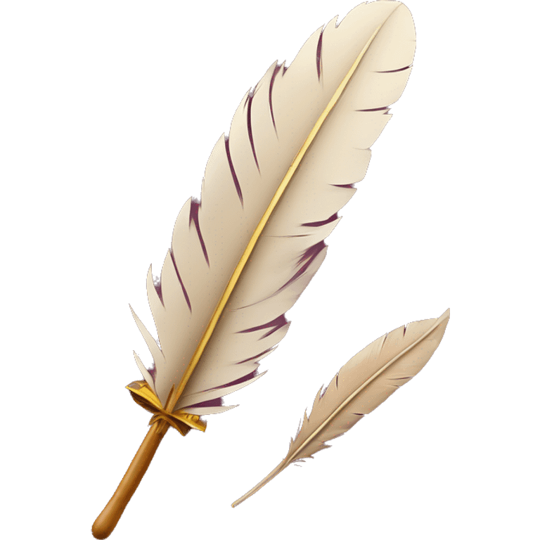 a feather quill and an open SCROLL maroon emoji