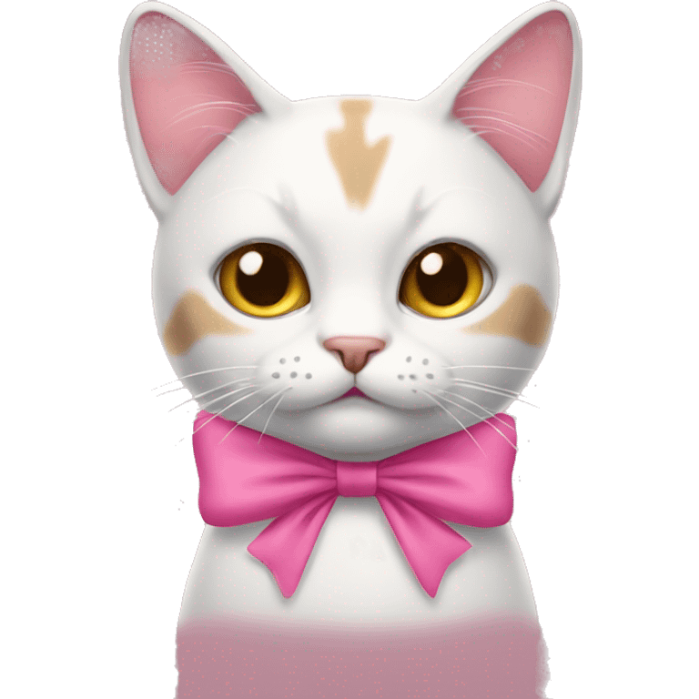 cat wearing pink bow emoji