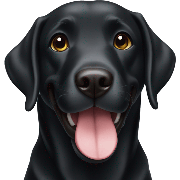 sweet black labrador smiling emoji