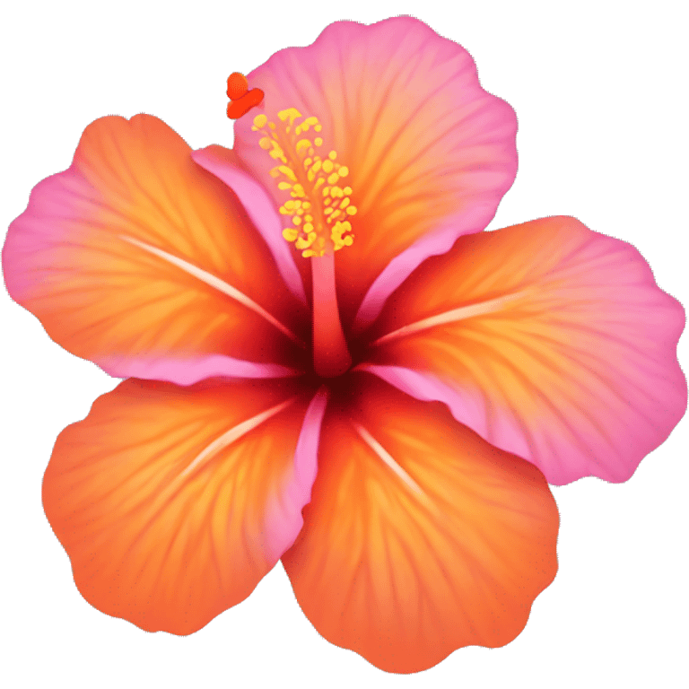 pink and orange hibiscus flower emoji