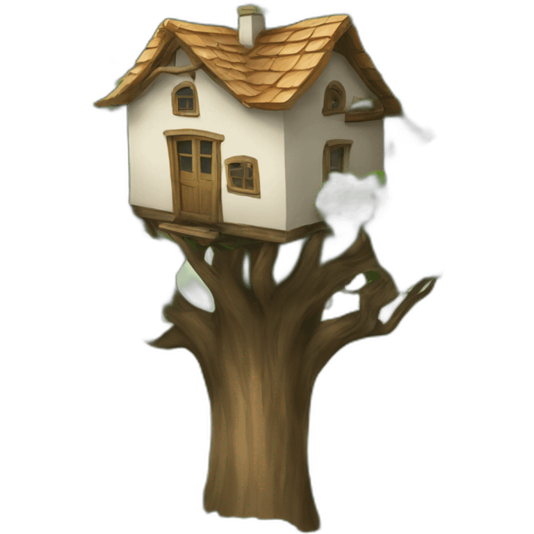 Une maisons sur un arbre  emoji