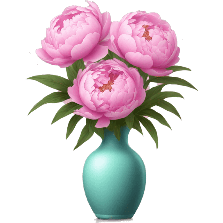 Pink peonies in a vase emoji